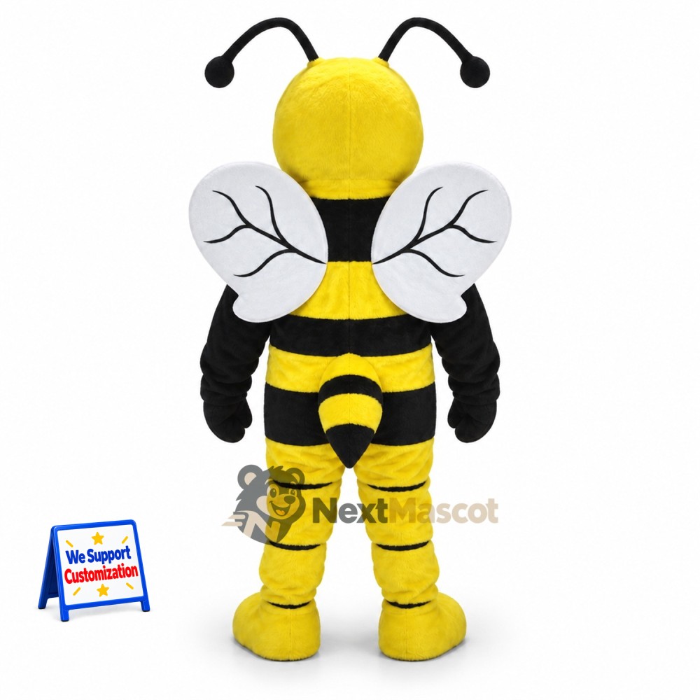 Bee Mascot Costume - Yellow, Large Clear Wings Bee Mascot Costume - Yellow, Large Clear Wings