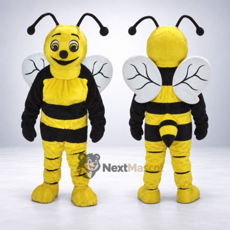 Bee Mascot Costume - Yellow, Large Clear Wings Bee Mascot Costume - Yellow, Large Clear Wings