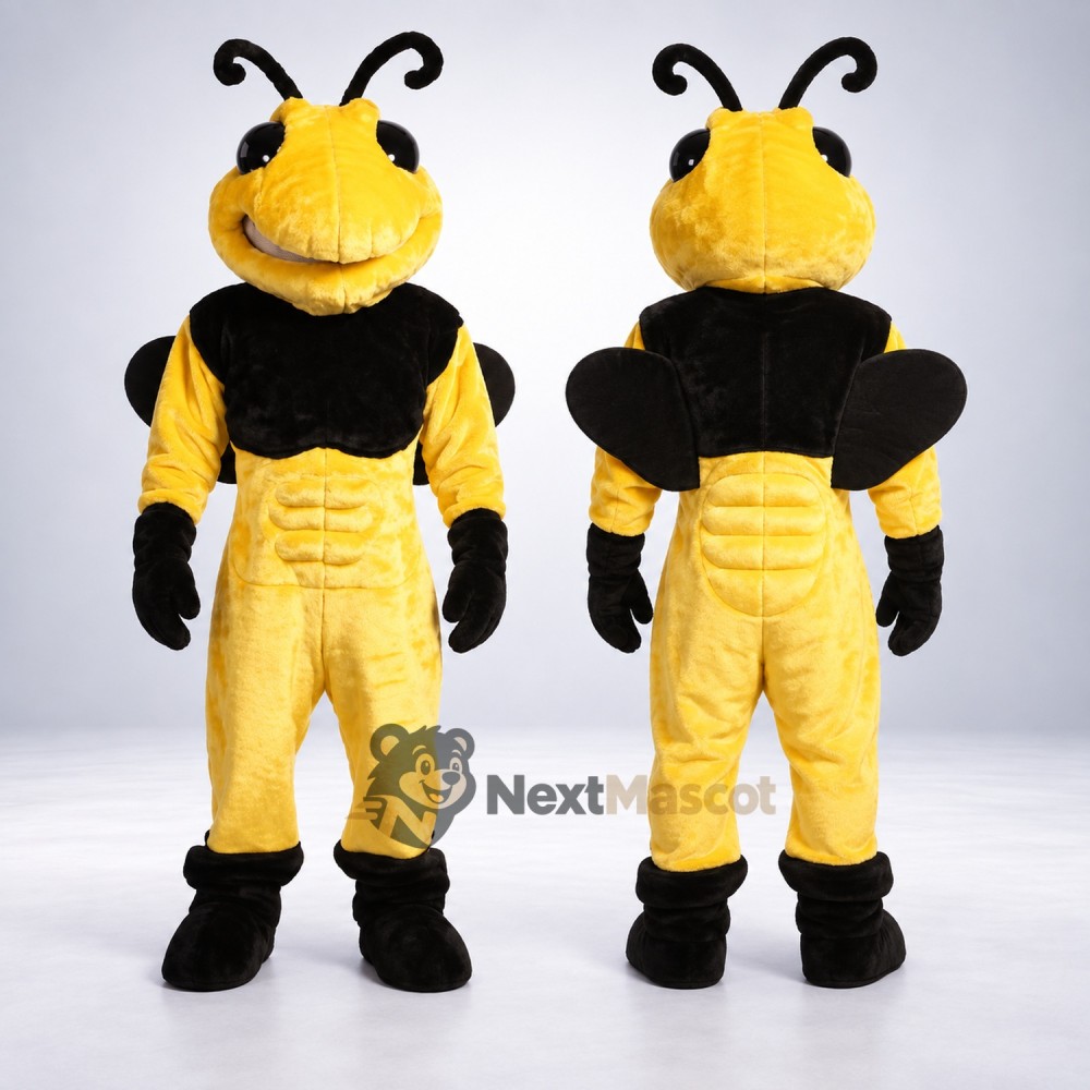 Bee Mascot Costume - Muscular for Spring Festivals Bee Mascot Costume - Muscular for Spring Festivals