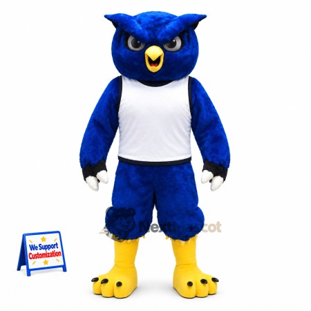 Owl Mascot Costume - Blue, White Shirt Owl Mascot Costume - Blue, White Shirt