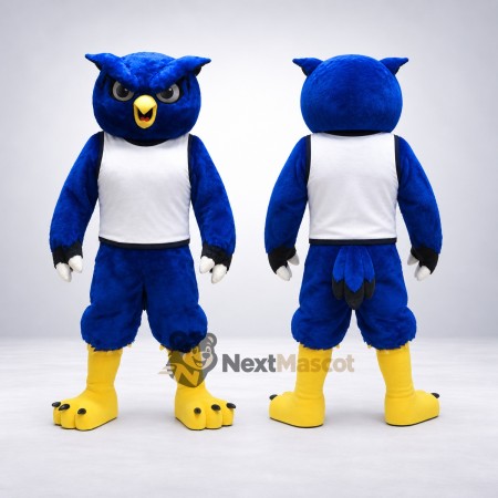Owl Mascot Costume - Blue, White Shirt Owl Mascot Costume - Blue, White Shirt
