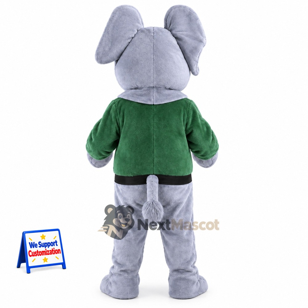 Elephant Mascot Costume - Green Shirt for School Events Elephant Mascot Costume - Green Shirt for School Events