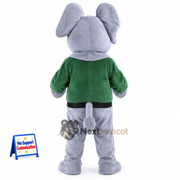 Elephant Mascot Costume - Green Shirt for School Events Elephant Mascot Costume - Green Shirt for School Events