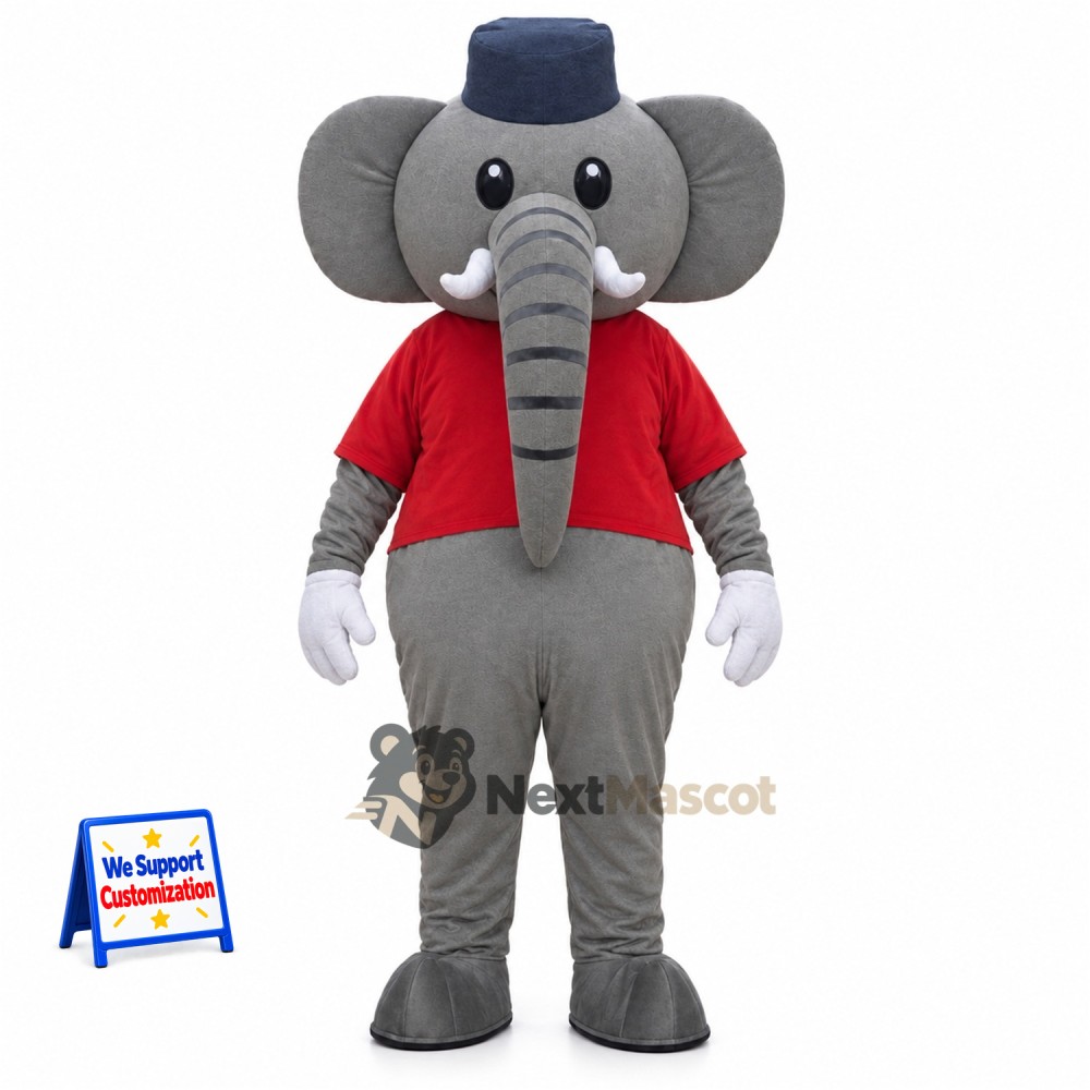 Elephant Mascot Costume - Red Jacket for Community Events Elephant Mascot Costume - Red Jacket for Community Events