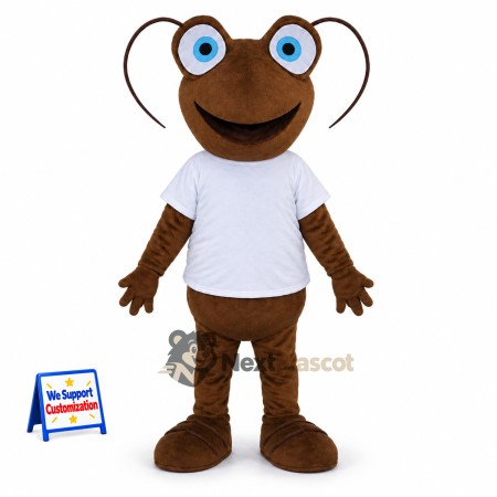 Ant Mascot Costume - Brown, White Shirt