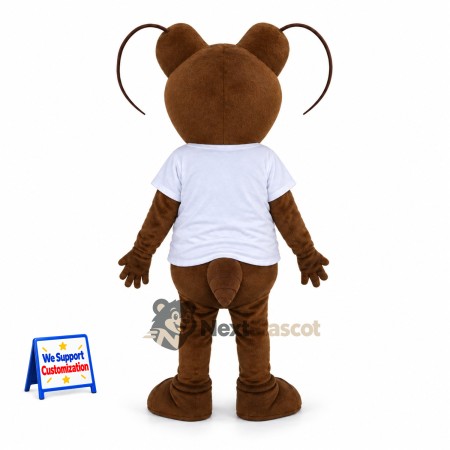 Ant Mascot Costume - Brown, White Shirt