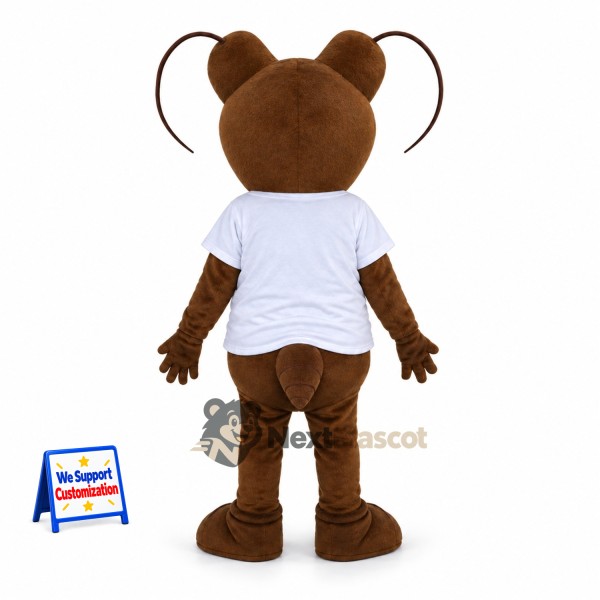 Ant Mascot Costume - Brown, White Shirt