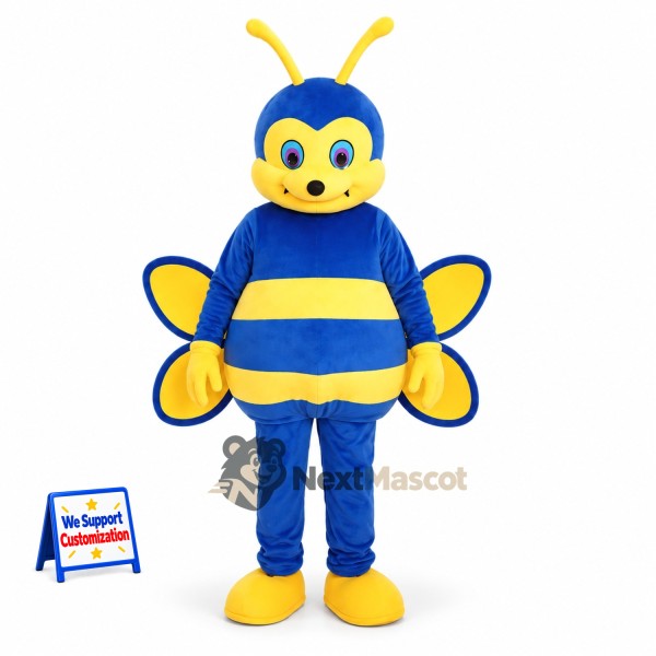 Bee Mascot Costume - Blue and Yellow for Nature Events