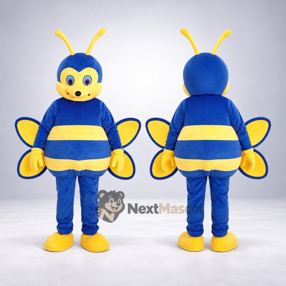 Bee Mascot Costume - Blue and Yellow for Nature Events Bee Mascot Costume - Blue and Yellow for Nature Events