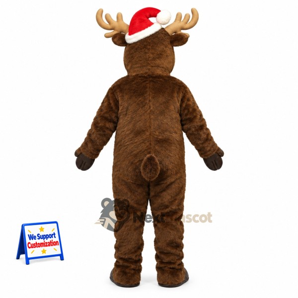 Moose Mascot Costume - Christmas Theme for Winter Festivals Moose Mascot Costume - Christmas Theme for Winter Festivals