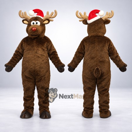 Moose Mascot Costume - Christmas Theme for Winter Festivals Moose Mascot Costume - Christmas Theme for Winter Festivals