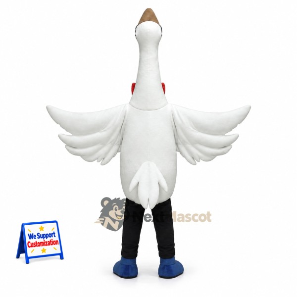 Goose Mascot Costume - White, Bow Tie Goose Mascot Costume - White, Bow Tie