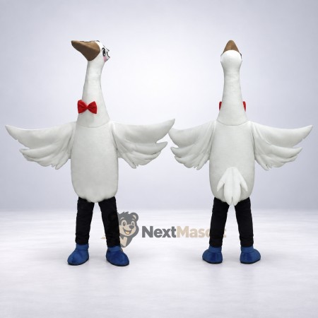 Goose Mascot Costume - White, Bow Tie