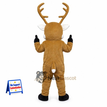 Deer Mascot Costume - Brown, Red Nose for Parades