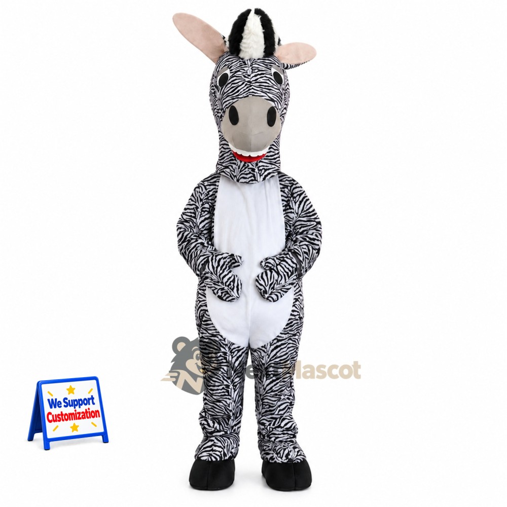Zebra Mascot Costume - White Belly Zebra Mascot Costume - White Belly