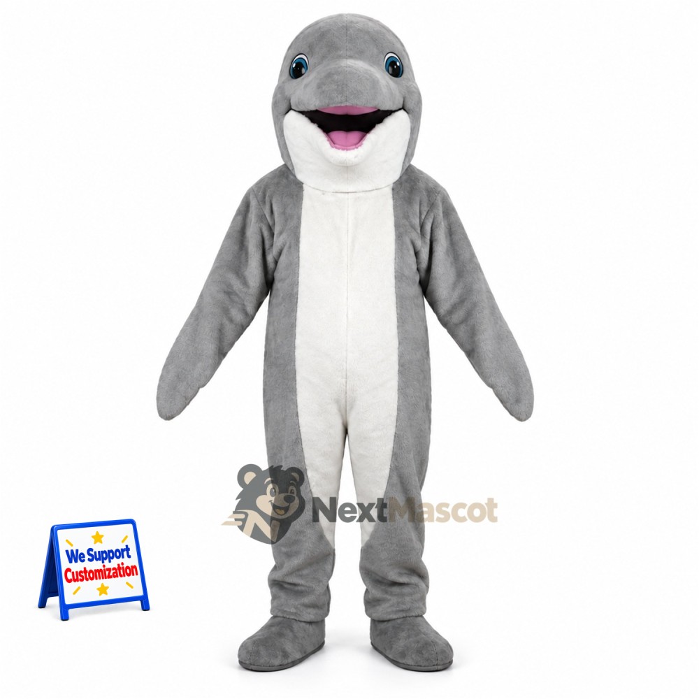 Dolphin Mascot Costume - Gray for Aquarium Shows Dolphin Mascot Costume - Gray for Aquarium Shows