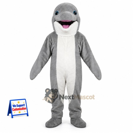 Dolphin Mascot Costume - Gray for Aquarium Shows Dolphin Mascot Costume - Gray for Aquarium Shows