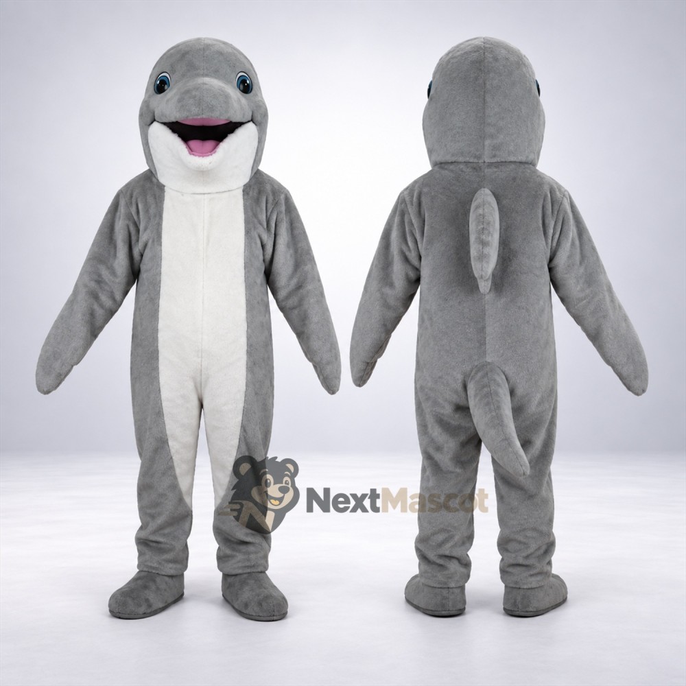 Dolphin Mascot Costume - Gray for Aquarium Shows Dolphin Mascot Costume - Gray for Aquarium Shows