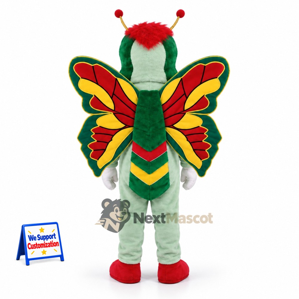 Butterfly Mascot Costume - Green for School Events Butterfly Mascot Costume - Green for School Events