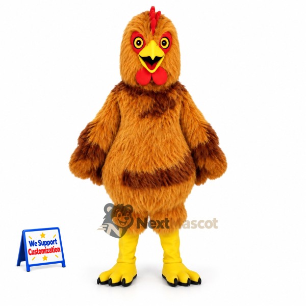 Rooster Mascot Costume - Brown for Community Events