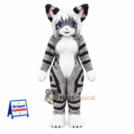 Tabby Cat Mascot Costume - Gray for Parades