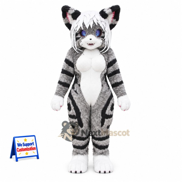 Tabby Cat Mascot Costume - Gray for Parades