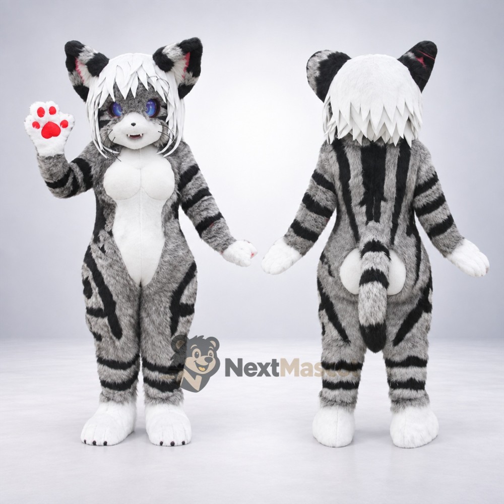 Tabby Cat Mascot Costume - Gray for Parades