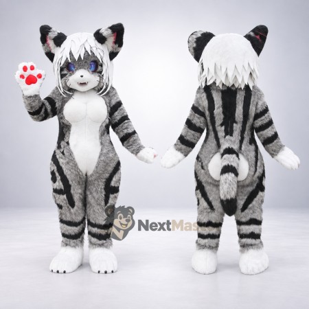 Tabby Cat Mascot Costume - Gray for Parades