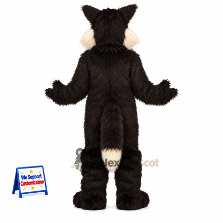 Wolf Mascot Costume - Black and White for Festivals