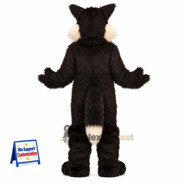 Wolf Mascot Costume - Black and White for Festivals Wolf Mascot Costume - Black and White for Festivals