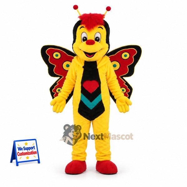 Butterfly Mascot Costume - Yellow for Community Events