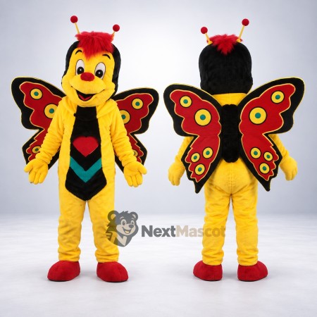 Butterfly Mascot Costume - Yellow for Community Events Butterfly Mascot Costume - Yellow for Community Events