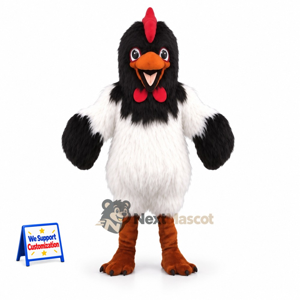 Rooster Mascot Costume - Black and White