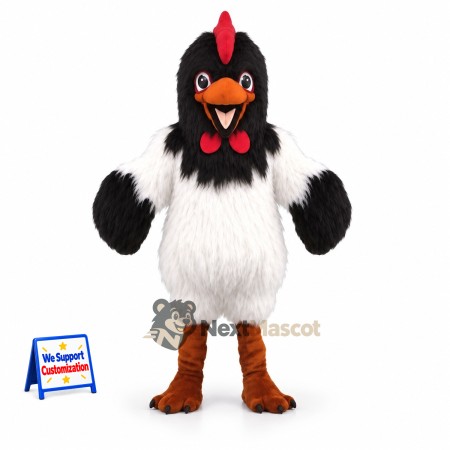 Rooster Mascot Costume - Black and White