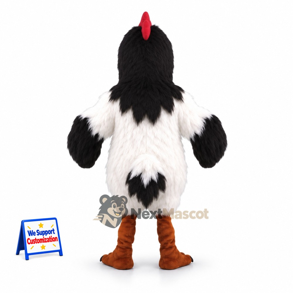 Rooster Mascot Costume - Black and White