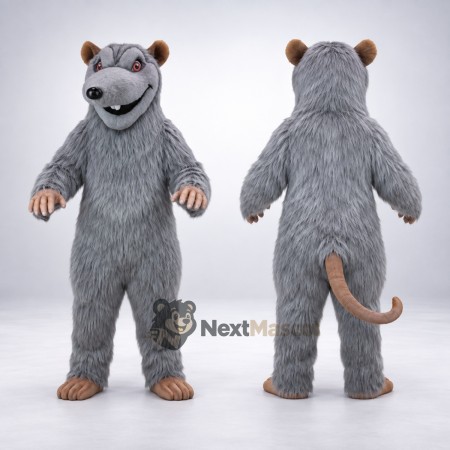 Mouse Mascot Costume - Gray, Long Tail Mouse Mascot Costume - Gray, Long Tail