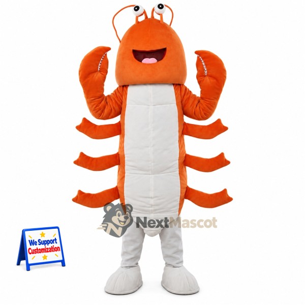Lobster Mascot Costume - Orange for Sea Life Shows