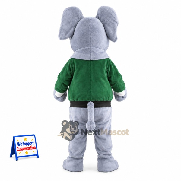 Elephant Mascot Costume - Green Shirt for Community Events Elephant Mascot Costume - Green Shirt for Community Events