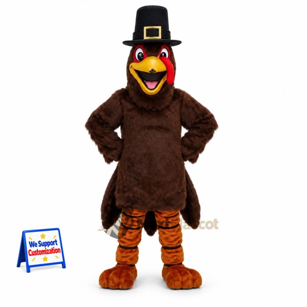 Turkey Mascot Costume - Pilgrim Hat for Community Events