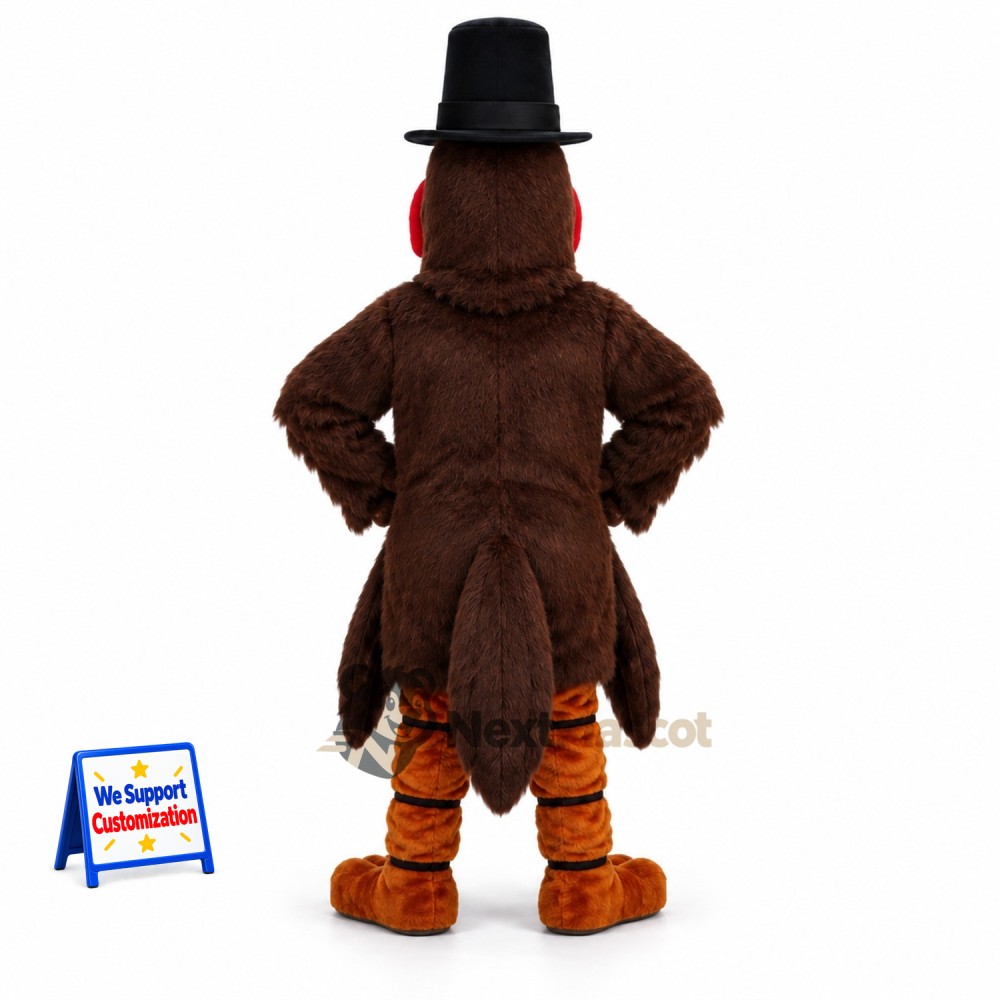 Turkey Mascot Costume - Pilgrim Hat for Community Events Turkey Mascot Costume - Pilgrim Hat for Community Events