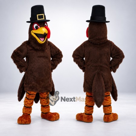 Turkey Mascot Costume - Pilgrim Hat for Community Events Turkey Mascot Costume - Pilgrim Hat for Community Events