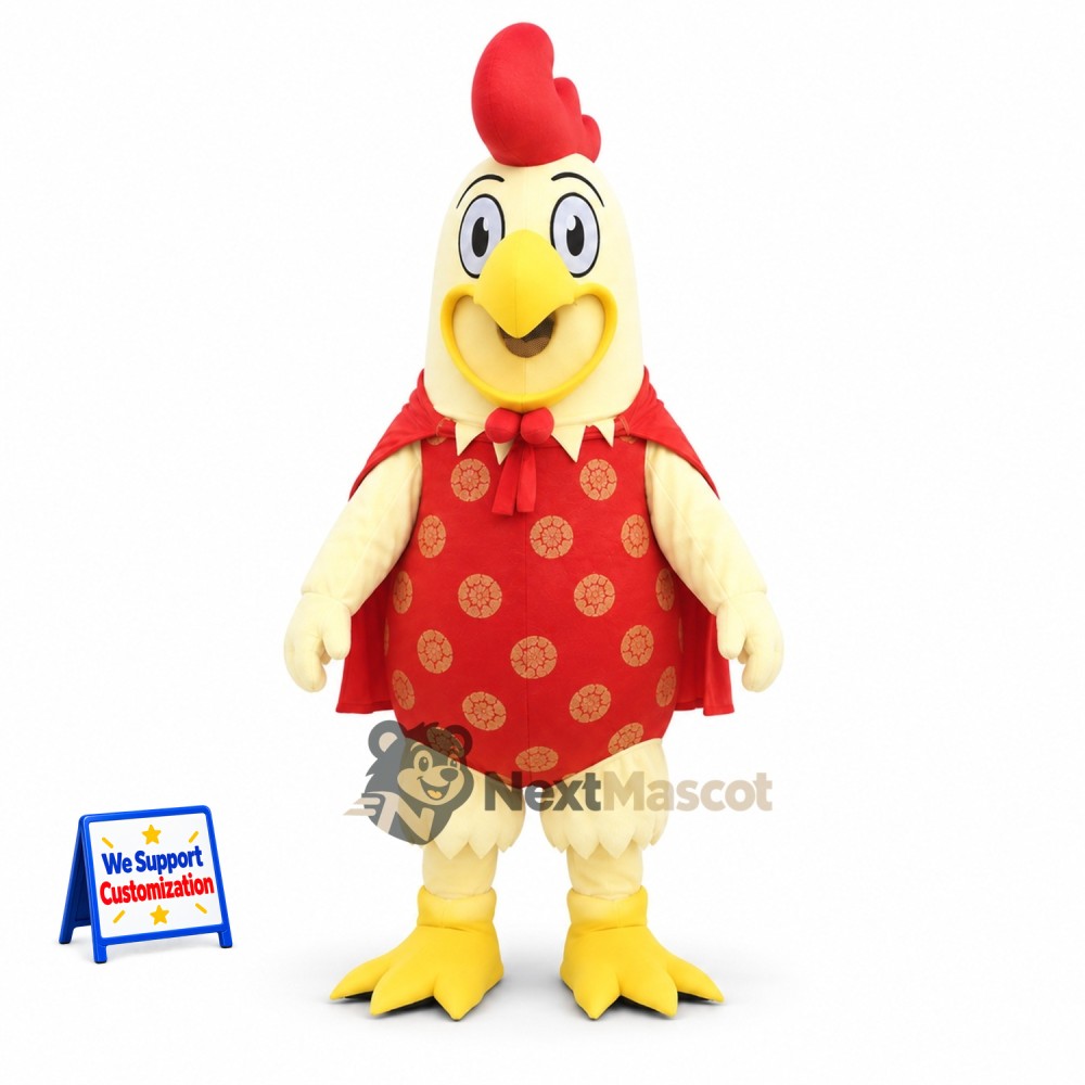 Chicken Mascot Costume - Red Dress for Parades Chicken Mascot Costume - Red Dress for Parades