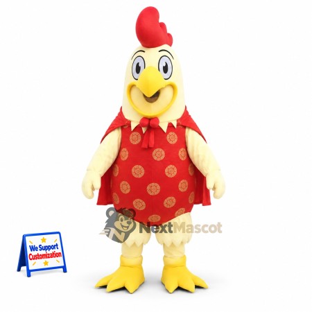 Chicken Mascot Costume - Red Dress for Parades Chicken Mascot Costume - Red Dress for Parades