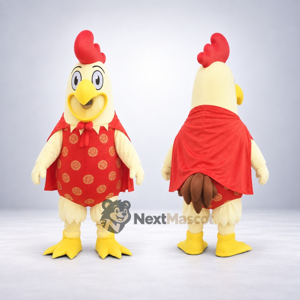 Chicken Mascot Costume - Red Dress for Parades Chicken Mascot Costume - Red Dress for Parades