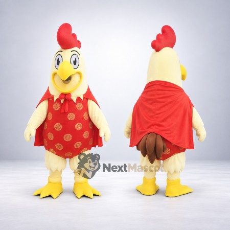 Chicken Mascot Costume - Red Dress for Parades Chicken Mascot Costume - Red Dress for Parades