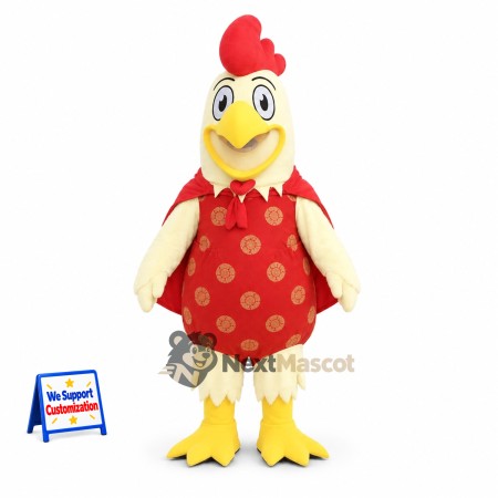 Chicken Mascot Costume - Red Dress for School Events Chicken Mascot Costume - Red Dress for School Events