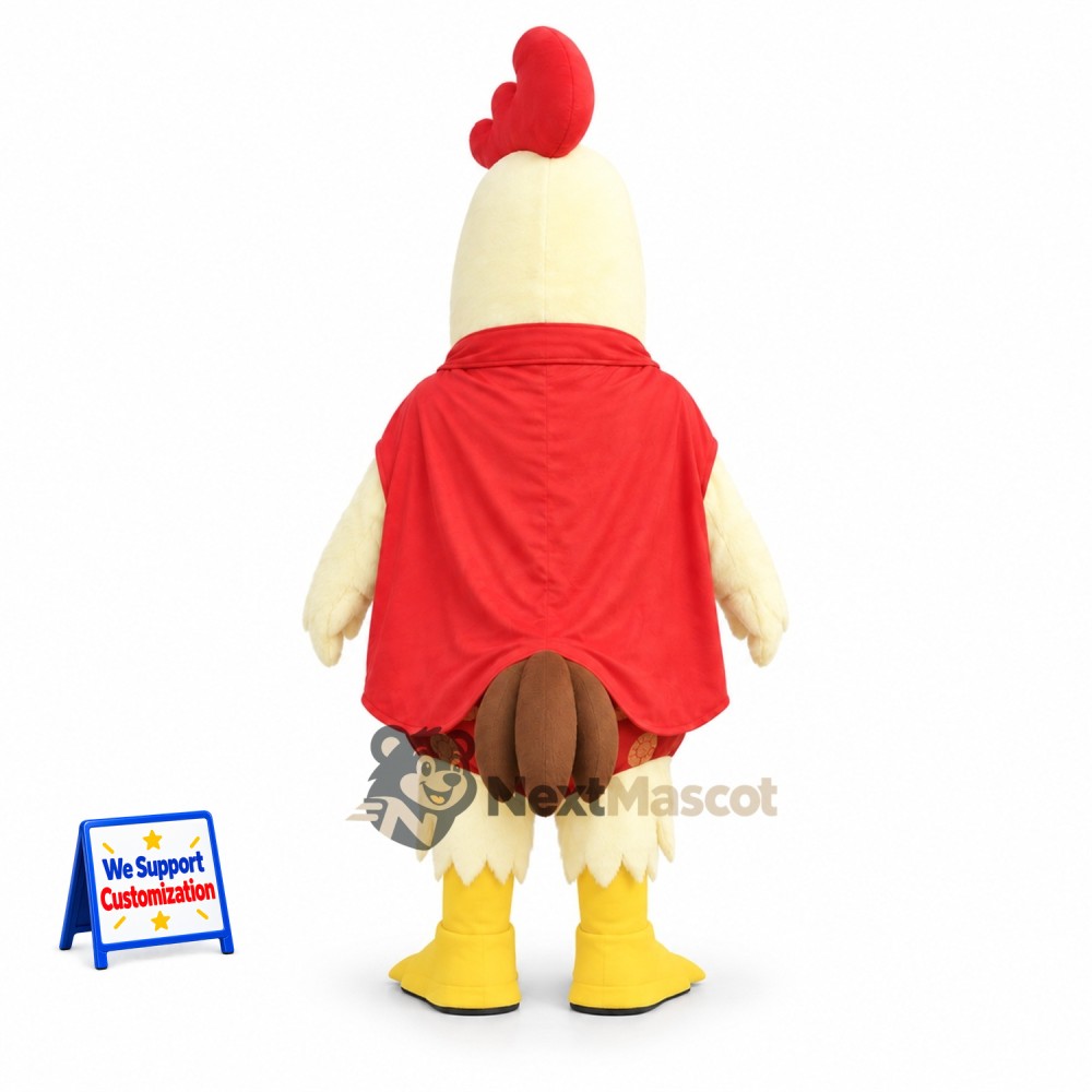 Chicken Mascot Costume - Red Dress for School Events Chicken Mascot Costume - Red Dress for School Events