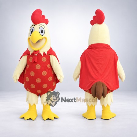 Chicken Mascot Costume - Red Dress for School Events Chicken Mascot Costume - Red Dress for School Events