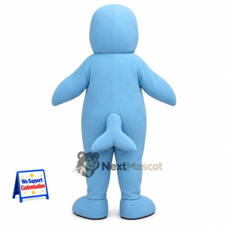 Dolphin Mascot Costume - Blue for Beach Parties Dolphin Mascot Costume - Blue for Beach Parties