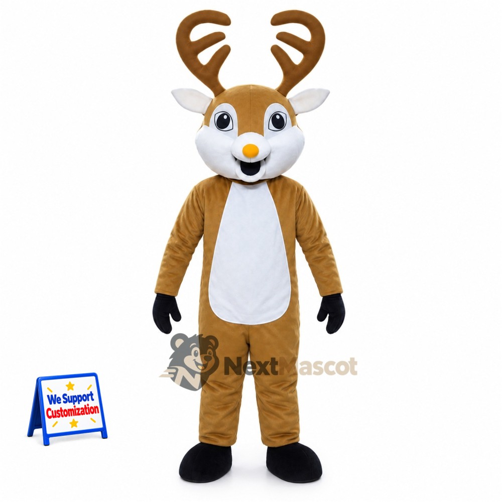 Deer Mascot Costume - Brown for Community Parades Deer Mascot Costume - Brown for Community Parades